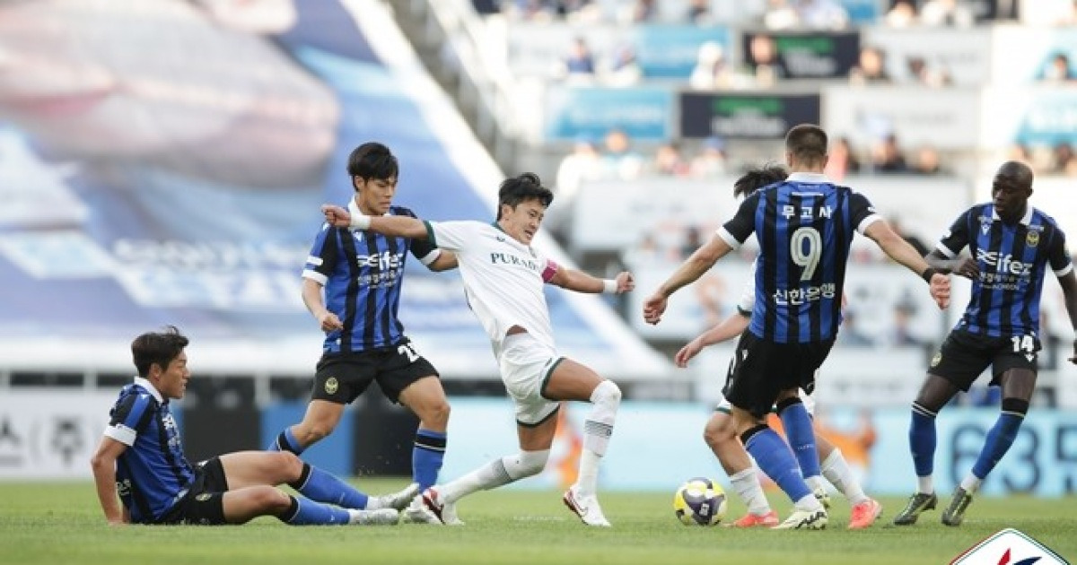 [K리그2 프리뷰] '리그 단독 선두' 인천vs'15경기 1패' 김포…시즌 마지막 맞대결