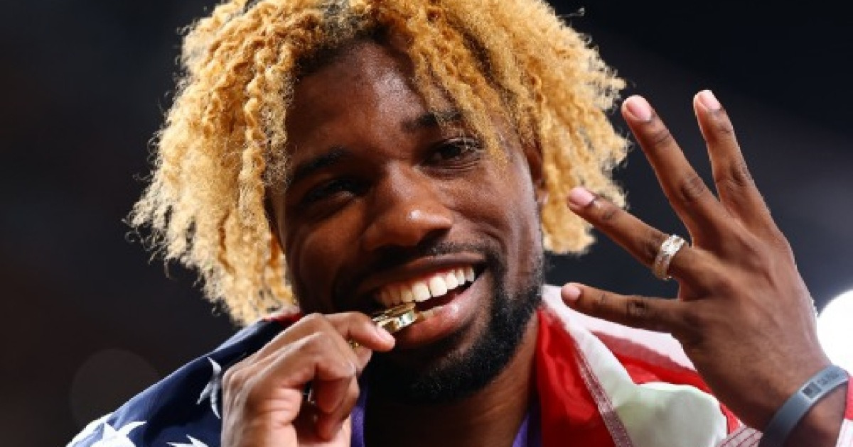 라일스, 세계선수권 200m서 19초52로 볼트와 타이 기록...세계육상 4연패