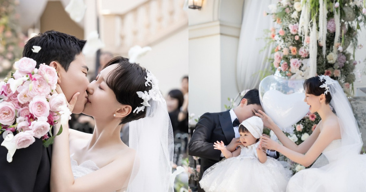 이유영, 딸과 함께한 결혼식..♥남편 얼굴 공개까지 "도파민 터져"[스타이슈]