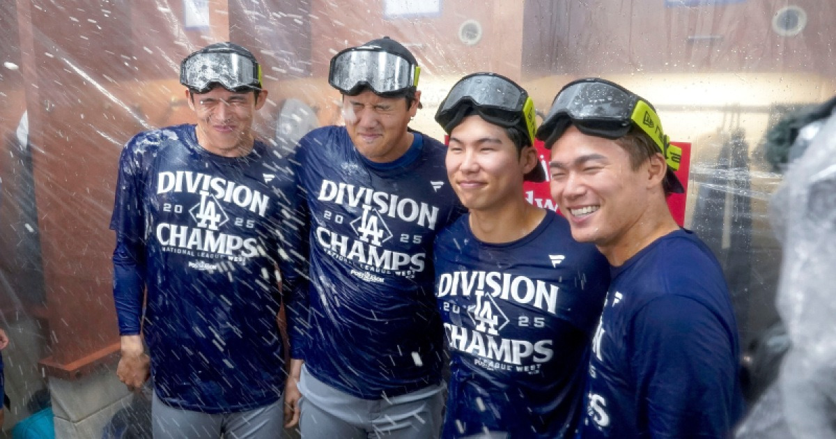 야마모토 200K, 오타니 54호, 김혜성 삼진…다저스 NL 서부지구 우승 '최근 13년 중 12회'