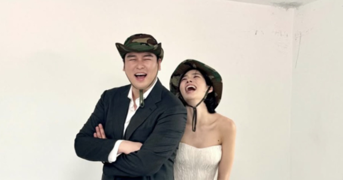 "저 장가갑니다" 이장우♥︎조혜원 웨딩화보 첫 공개..'밀리터리' 박장대소