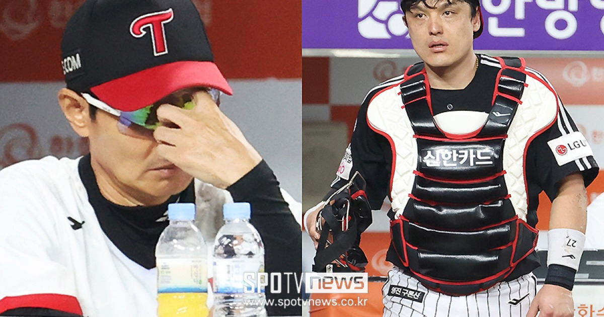 '빈 글러브 태그 또?' 박동원 도대체 왜 그러나…염경엽 감독의 깊어지는 한숨