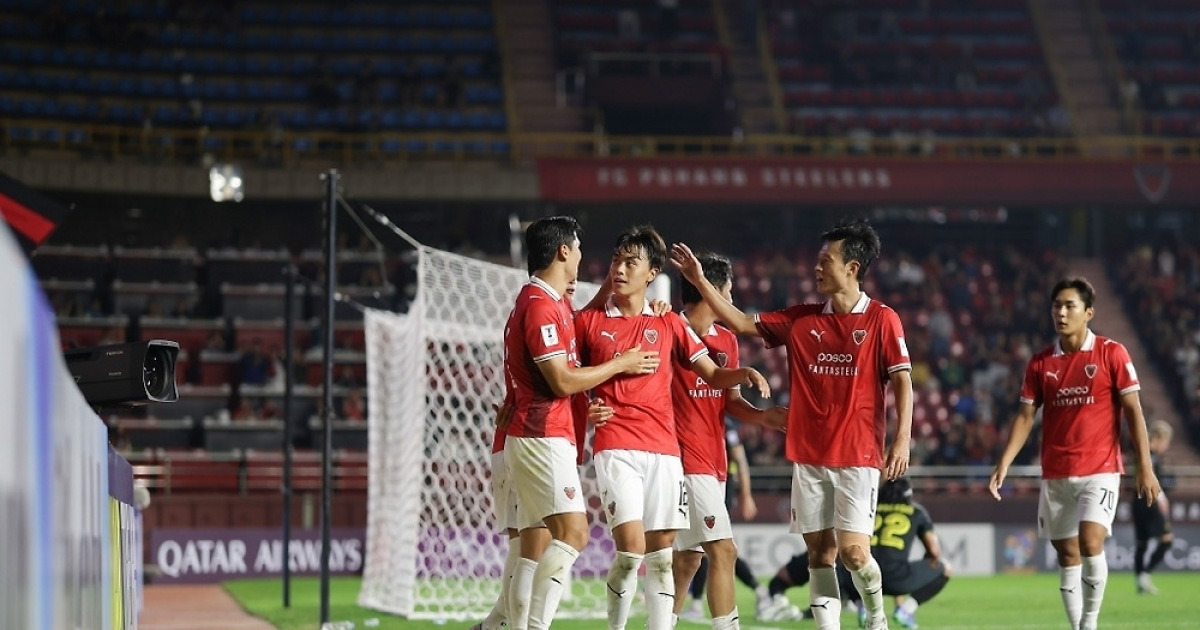 포항, 주전 아끼고 안방에서 카야 2-0 완파…ACL2 2연승