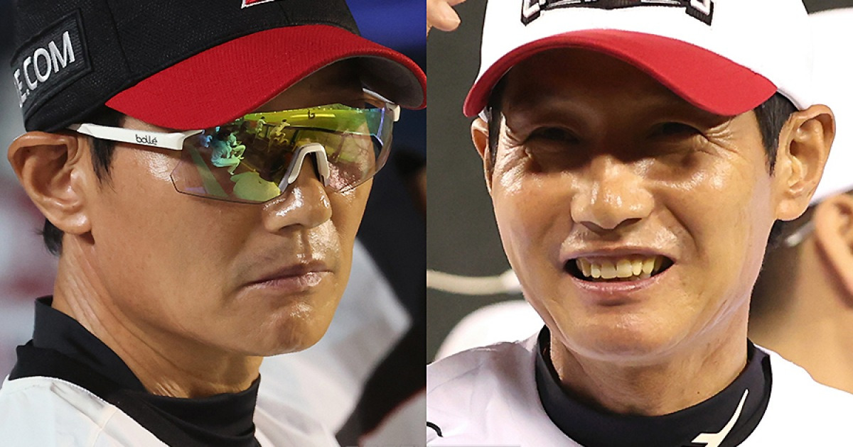 천국과 지옥 오간 염경엽 감독, 한화 극적 패배에 웃으며 샴페인 들었다