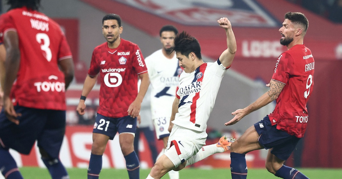 '시즌 첫 풀타임' 이강인, 릴전 동점골 빌미 실수…PSG는 1-1 무승부