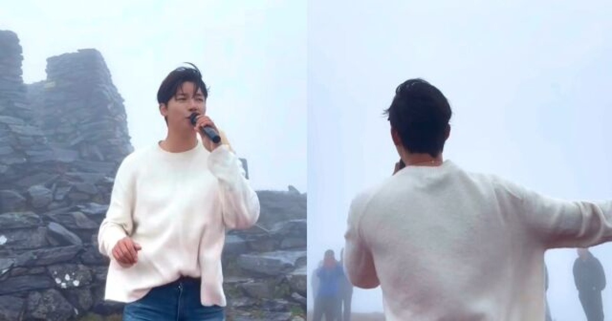 노지훈, 태백산 정상서 폭우 뚫고 열창 "누가 연예인이 꿀이래"