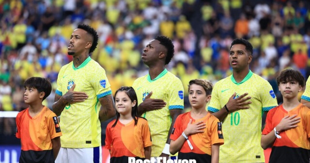 비니시우스·호드리구·에스테방·마테우스 쿠냐 동시 출격… 브라질 매체, "안첼로티 한국전에서 '4톱' 카드 만지작"