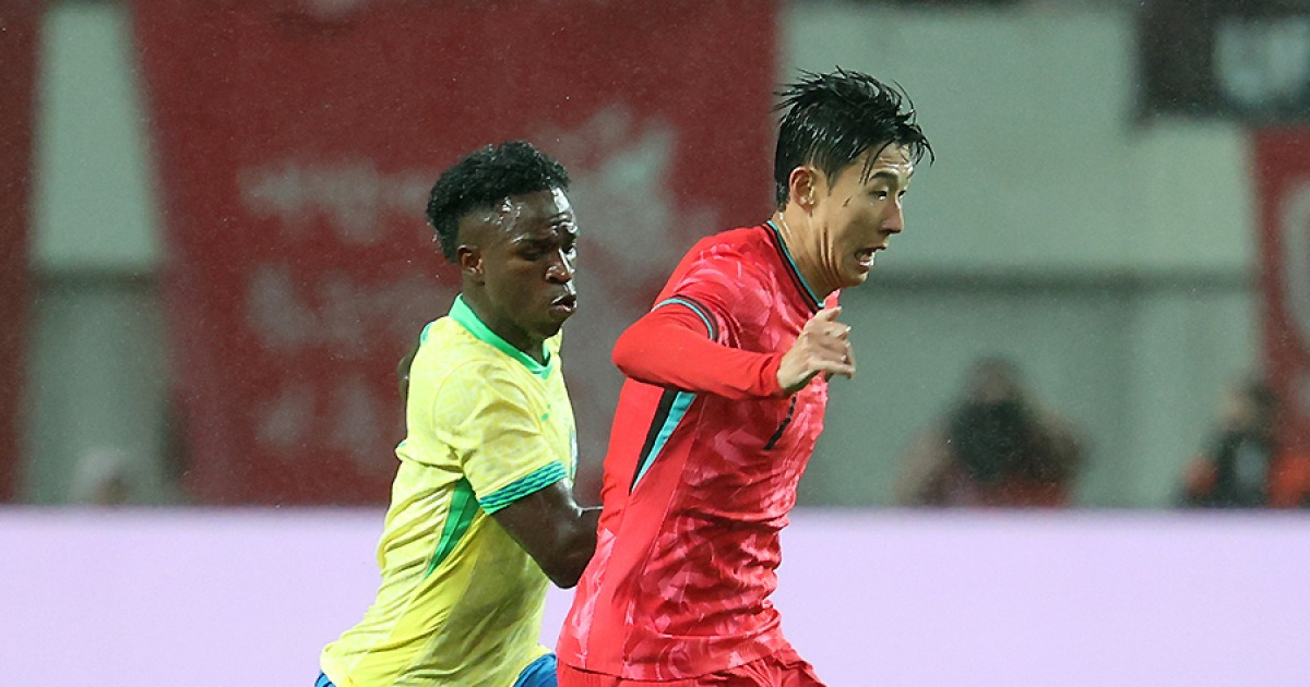 [SPO 현장] ‘손흥민이 사라졌다’ 홍명보호, FIFA랭킹 6위 클래스에 ‘탈탈’…브라질 스루패스+개인기에 스리백 무용지물 ‘고전’