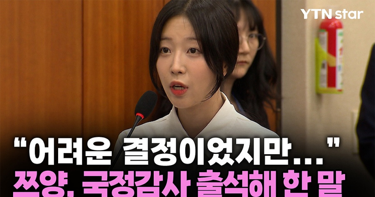 "어려운 결정이었지만..." 쯔양, 국정감사 출석해 한 말
