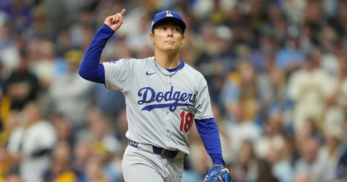 '156km 강속구 던지며 9이닝 KKKKKKK 1실점 완투승' 야마모토, 홈런 맞고 각성하다 [NLCS2]