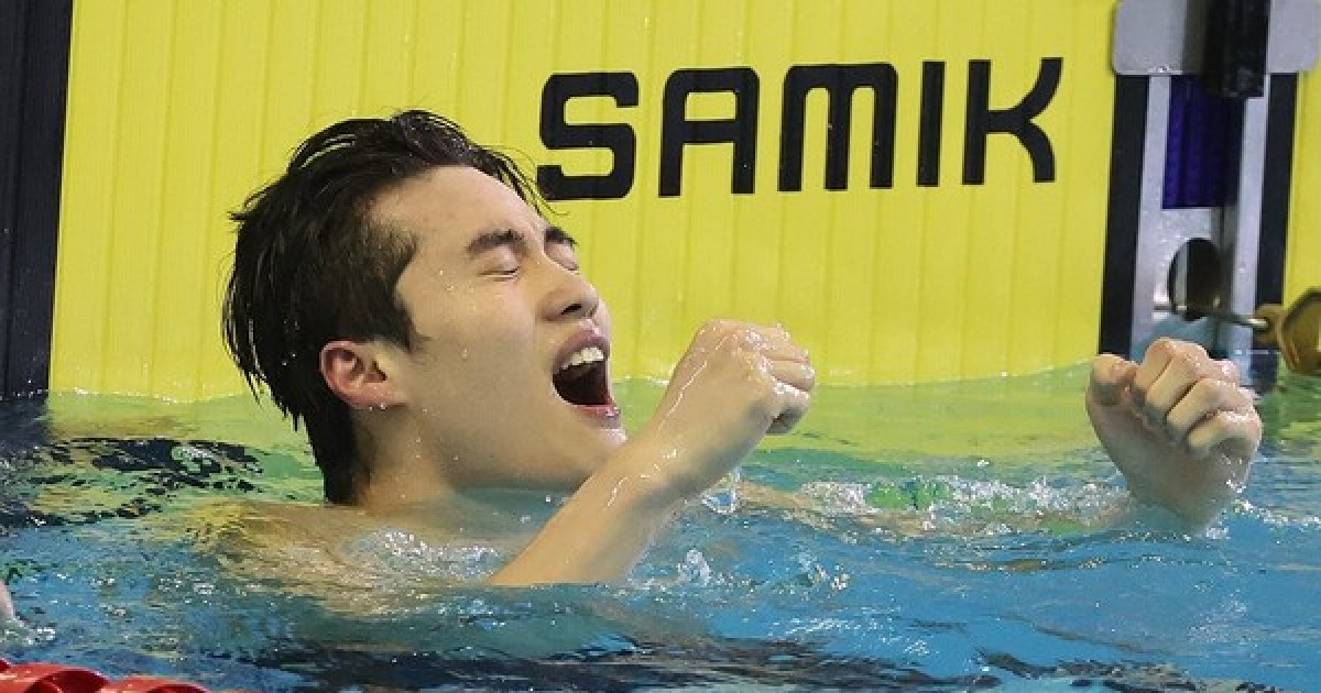 '韓신기록 3개+金 4개' 황선우, 4번째 전국체전 MVP