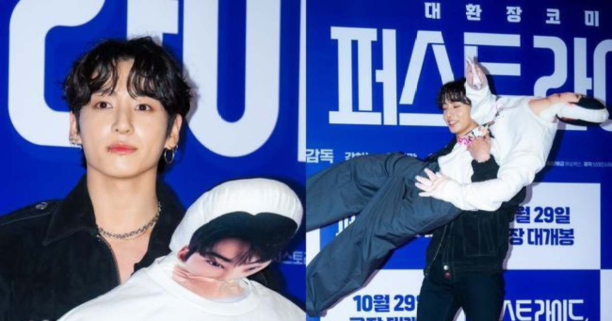 BTS 정국, 의리가 이 정도..'입대' 차은우 번쩍 안고 등장 [핫피플]