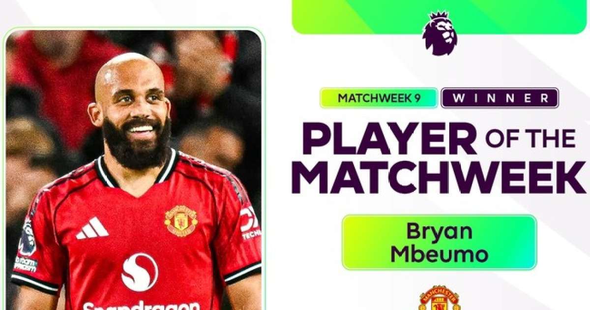 [오피셜] "이번 시즌 맨유 최고의 영입" 극찬받은 공격수, 프리미어리그 이주의 선수 등극