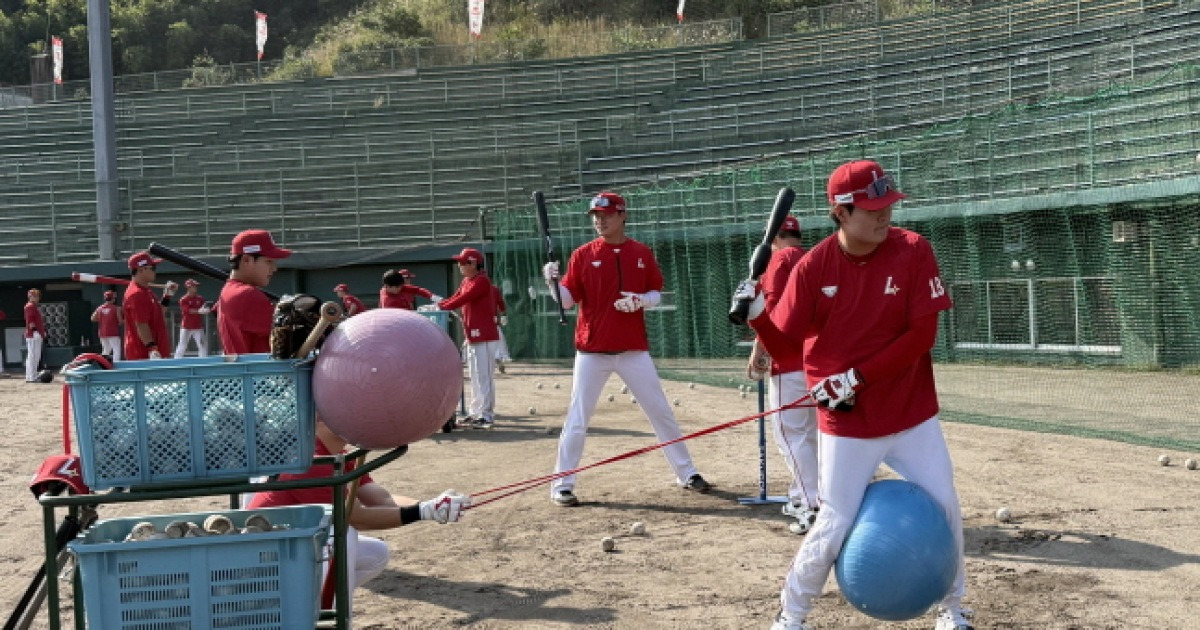 사진=SSG 랜더스 제공 가고시마 캠프에서 타격 훈련 중인 고명준