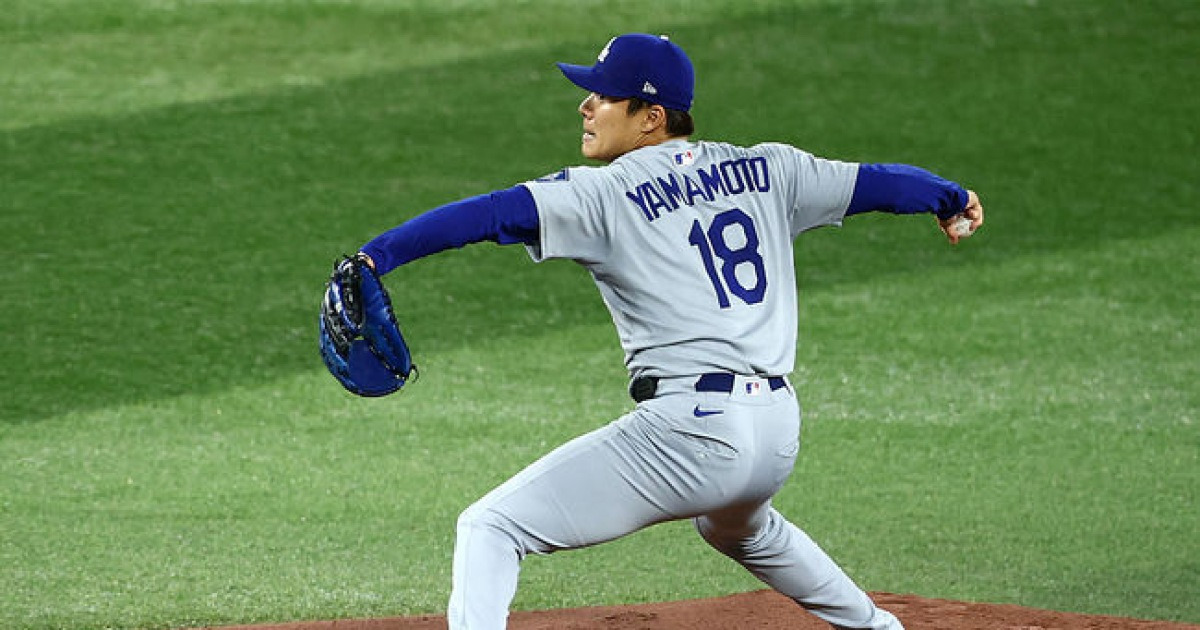 '4649억' 야마모토, 위기이 다저스 구하나…6이닝 KKKKKK 1실점 역투 [WS6]
