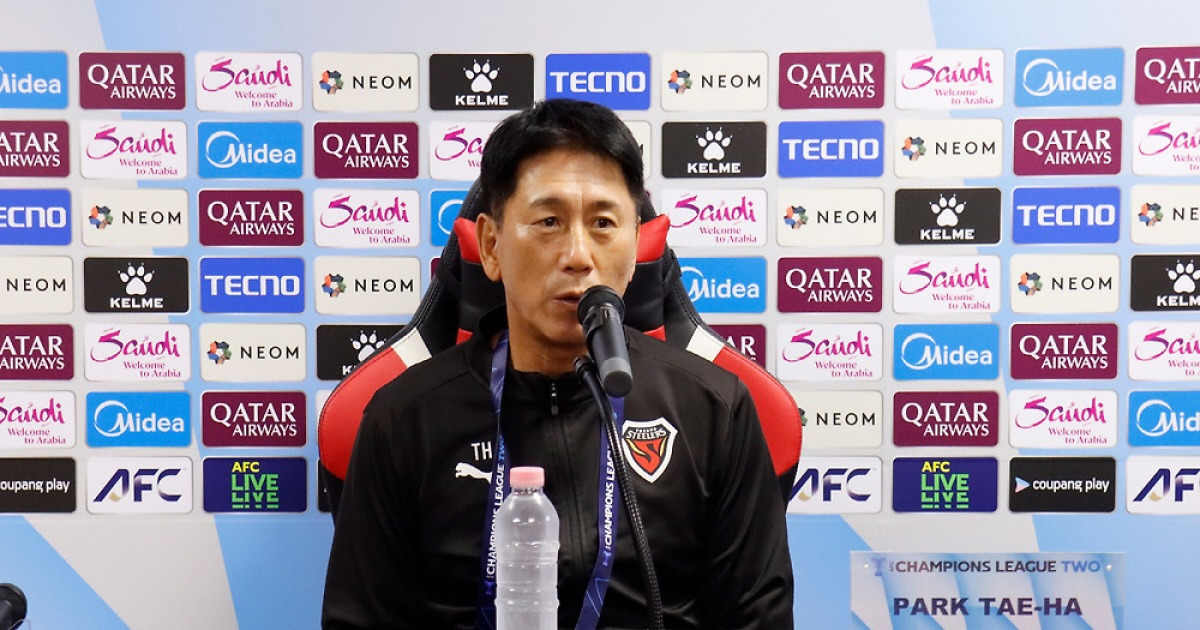 '탬피니스 홈에서 잡는다' 승점 3점 의지 불태운 박태하 포항 감독..."이기는 것이 목표, 다득점도 필요"