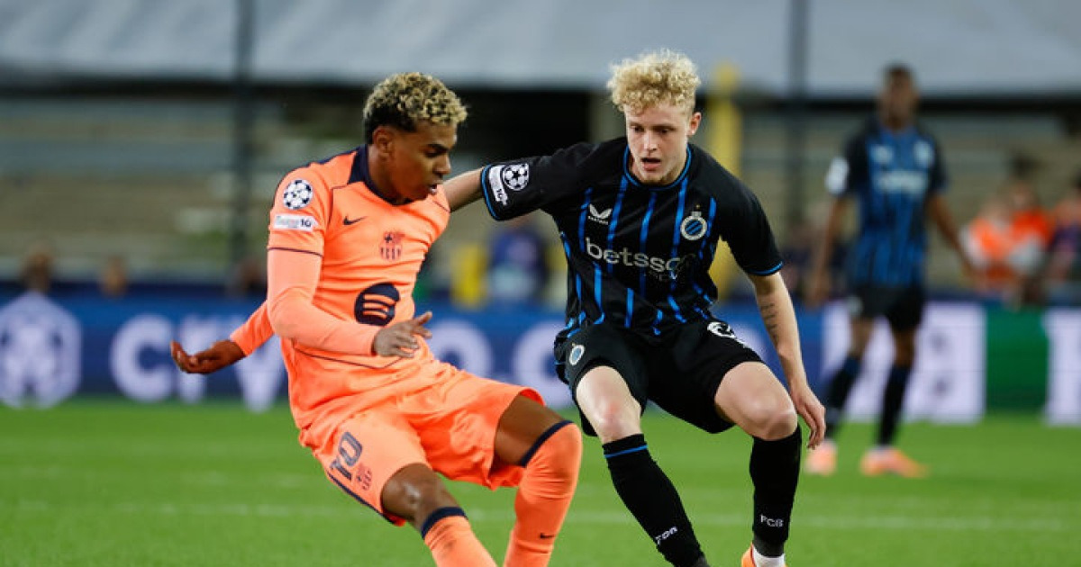 바르셀로나, 야말 득점에도 클럽 브뤼헤와 난타전 끝 3-3 무승부