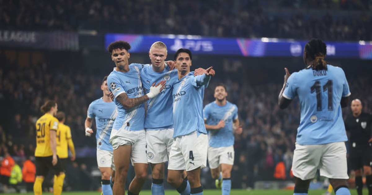 '포든 멀티골+홀란 추가골' 맨시티, BVB에 4-1 대승...UCL 4위로 '껑충'