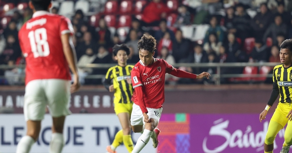 홈에서도 싱가포르 강호 못 잡았다... 포항, 탬피니스와 1-1 무승부→1위 탈환 실패