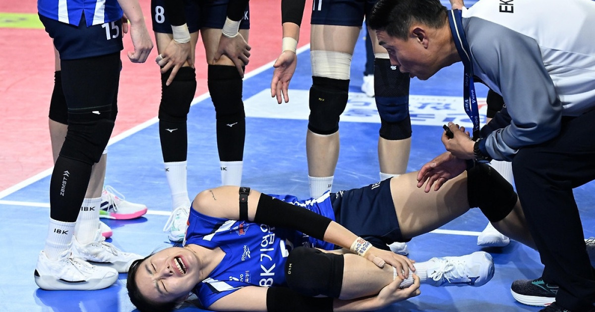 여자배구 '세터 수난시대'…기업은행 김하경도 발목 부상 악재