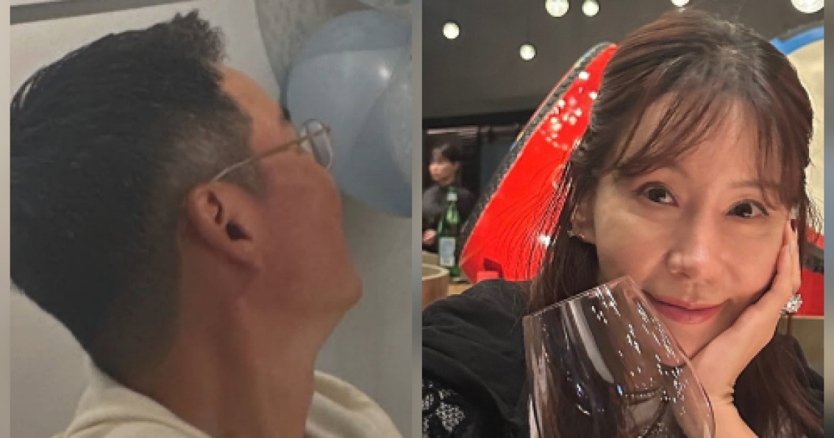 김정은, 결혼 10년만 ♥남편 안경쓴 얼굴 첫 공개… 으리으리한 생일 파티