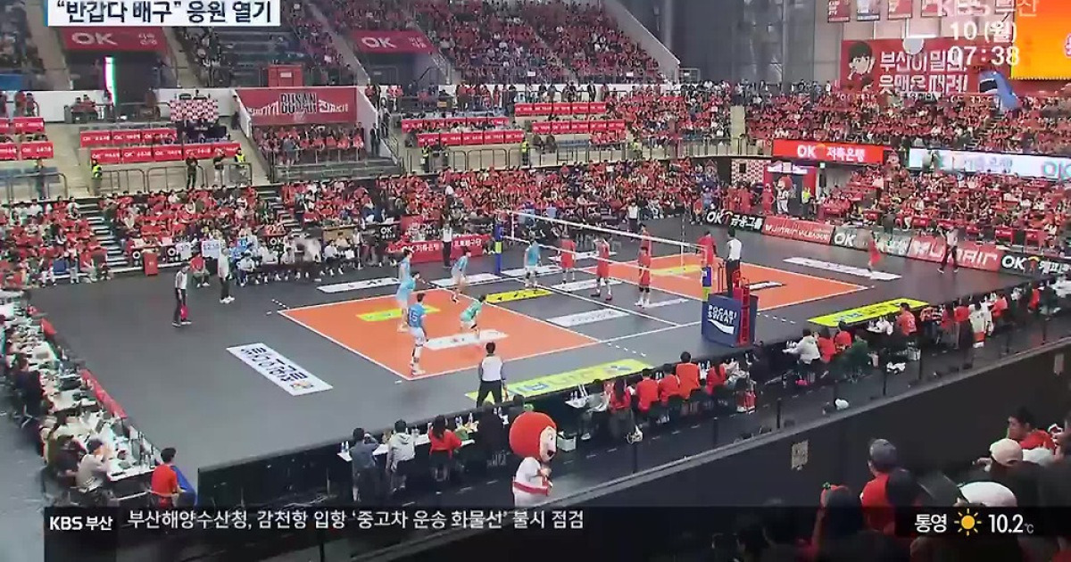 “이제 배구도 부산시대”…뜨거운 응원 열기