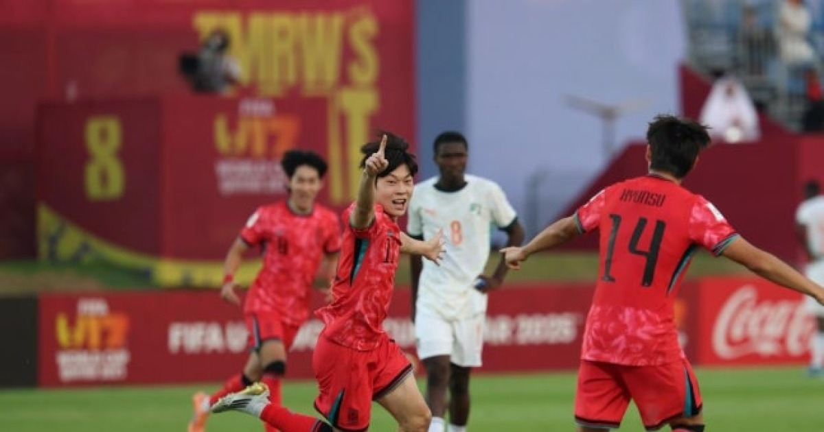 韓 축구, 코트디부아르까지 꺾었다…U-17 월드컵 2승 1무→조 2위로 32강 진출