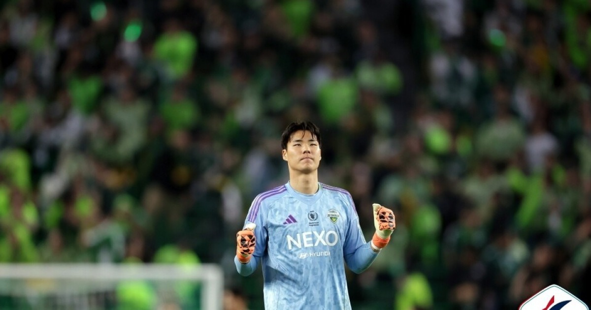 '역시 우승팀 수문장' 전북 송범근, 10월 이달의 세이브 수상…이번 시즌 네 번째