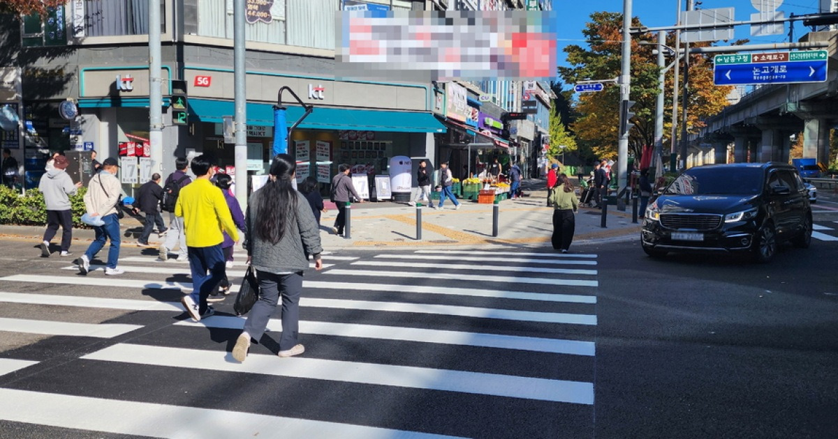 인천시 남동구, 청능로 사거리 보행자 중심 도로환경 정비사업 완료