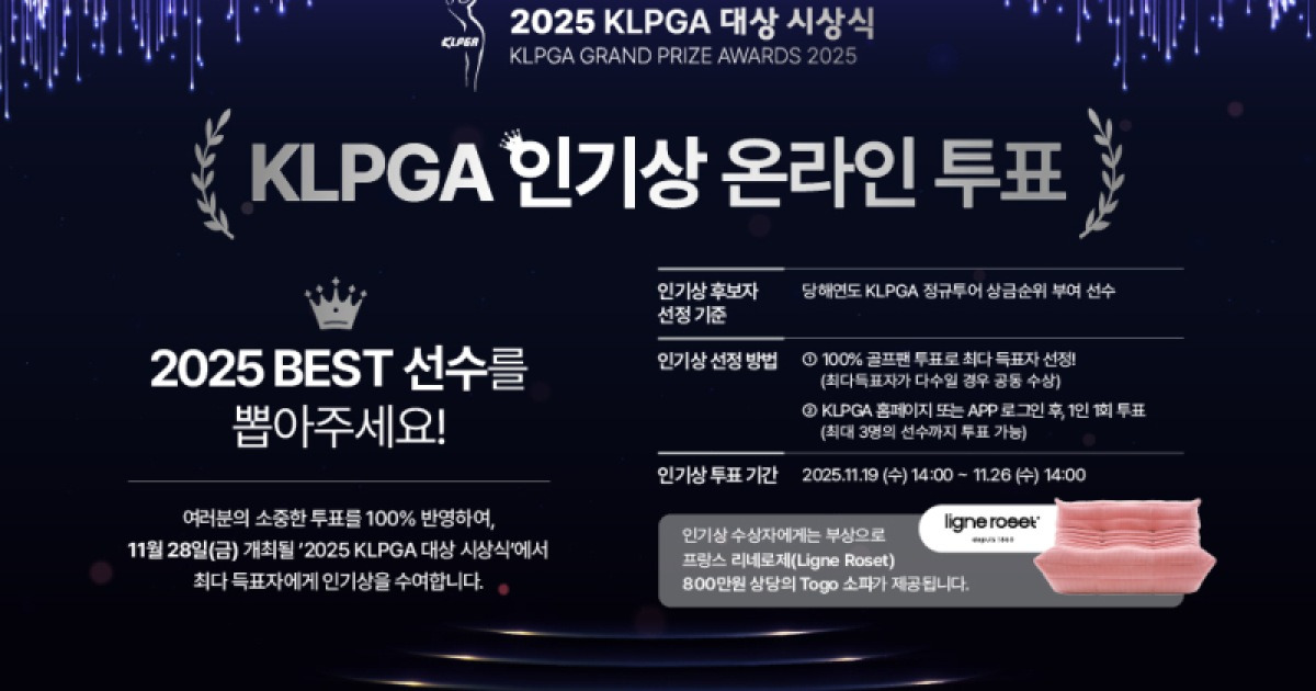 기록상 만큼 뜨겁다, KLPGA 인기상 온라인 투표 시작
