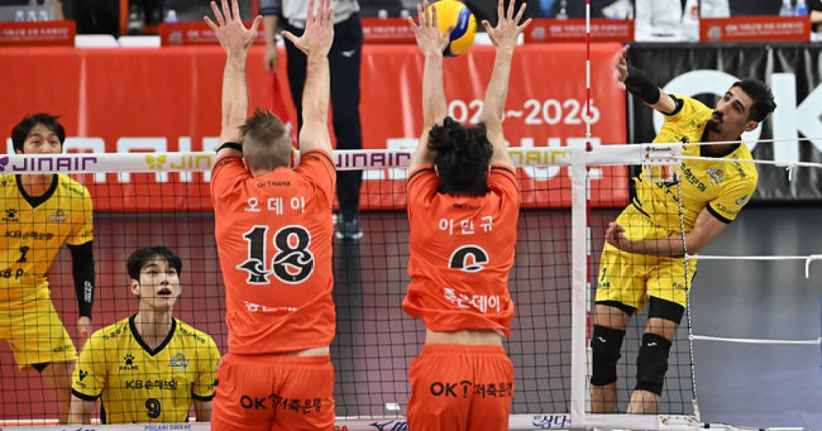 야쿱 개인 최다 26점 폭격, KB손보 선두 탈환, 대한항공-현대캐피탈 2강 구도 균열 내나