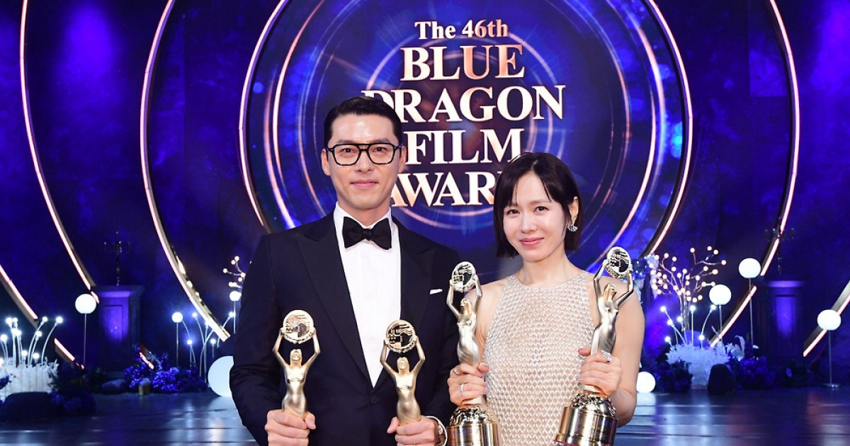 [청룡영화상] "예진 씨→태평 씨" 현빈♥손예진, 부부 첫 동반 주연상…영화 같은 소감, 서로 이름 불렀다