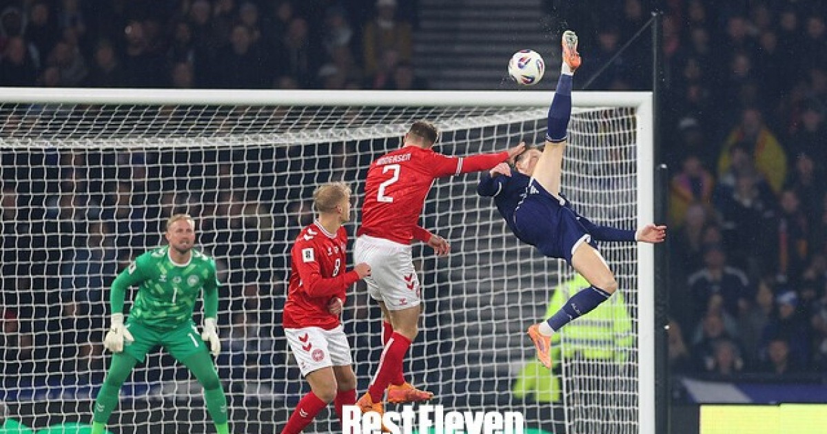 호날두보다 15cm 더 높이 떴다… 스코틀랜드 본선행 이끈 맥토미니의 오버헤드킥 한 방, 전설이 되다