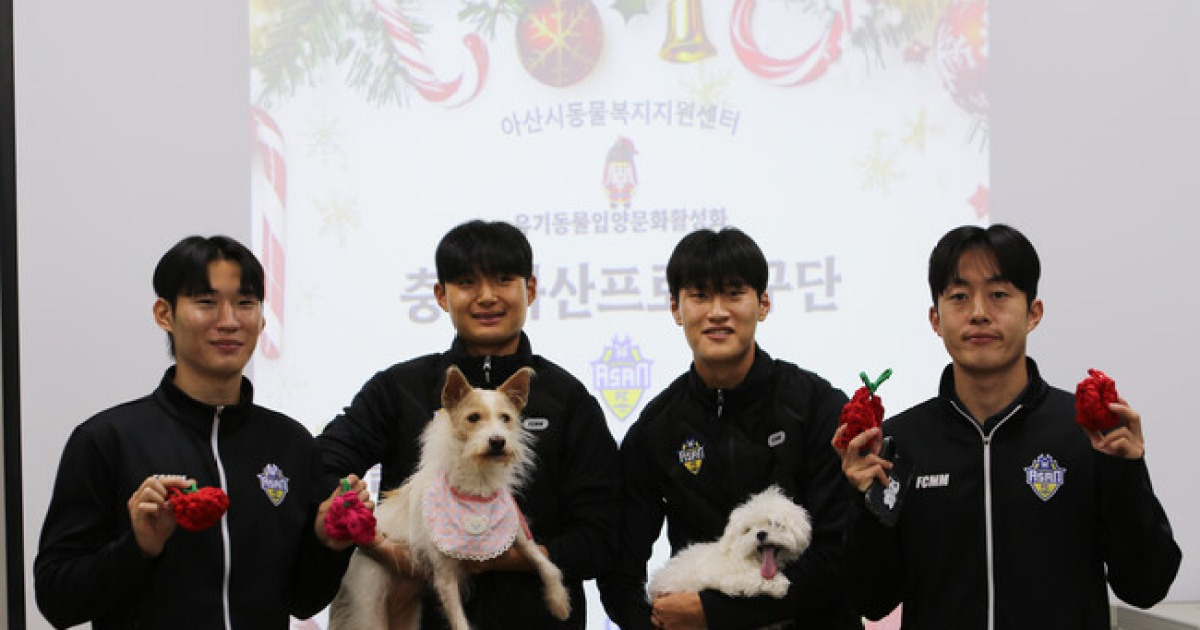 ‘푸른 발자국이 남긴 따뜻한 연말’ 충남아산FC, 손수 만든 간식·장난감 선물