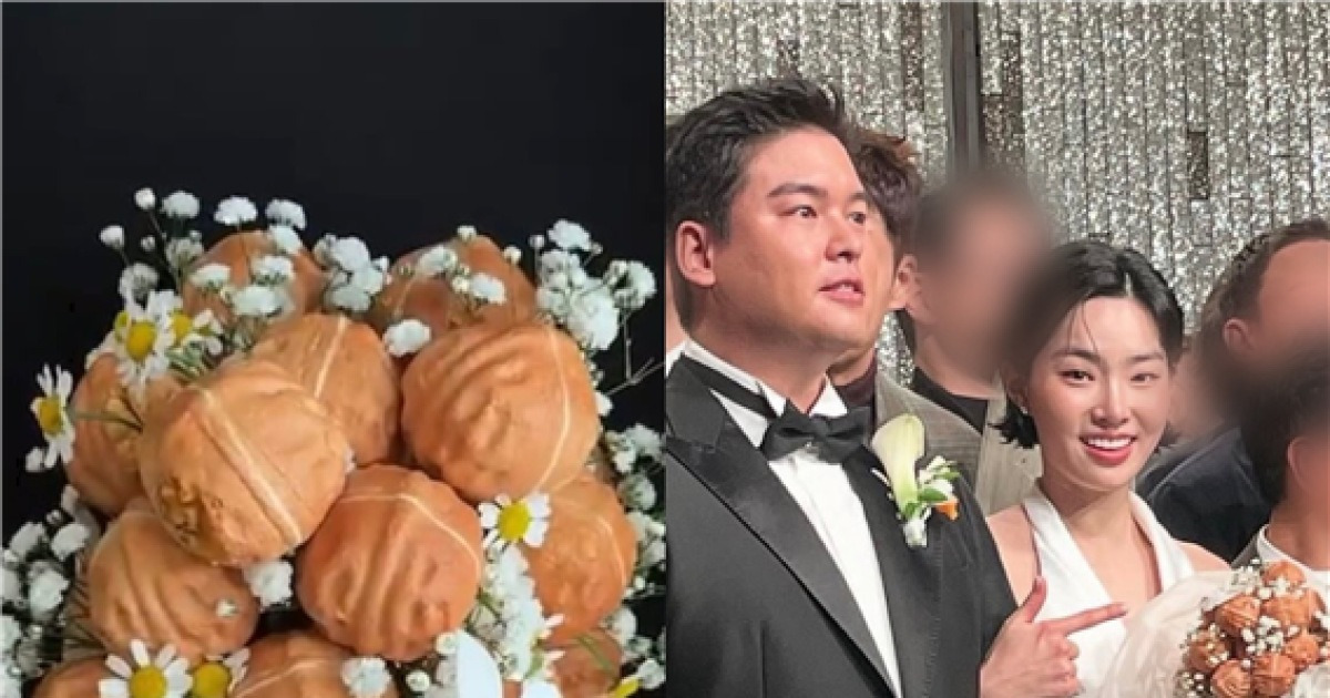 결혼식 부케도 '호두과자'...음식사랑 이장우의 남다른 웨딩
