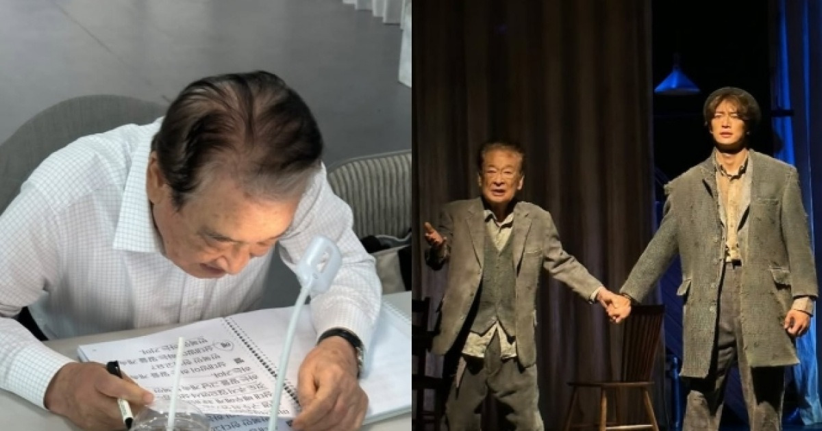 민호, '첫 연극 스승' 故 이순재 생전 모습 추억…"존경·감사의 마음 담아"