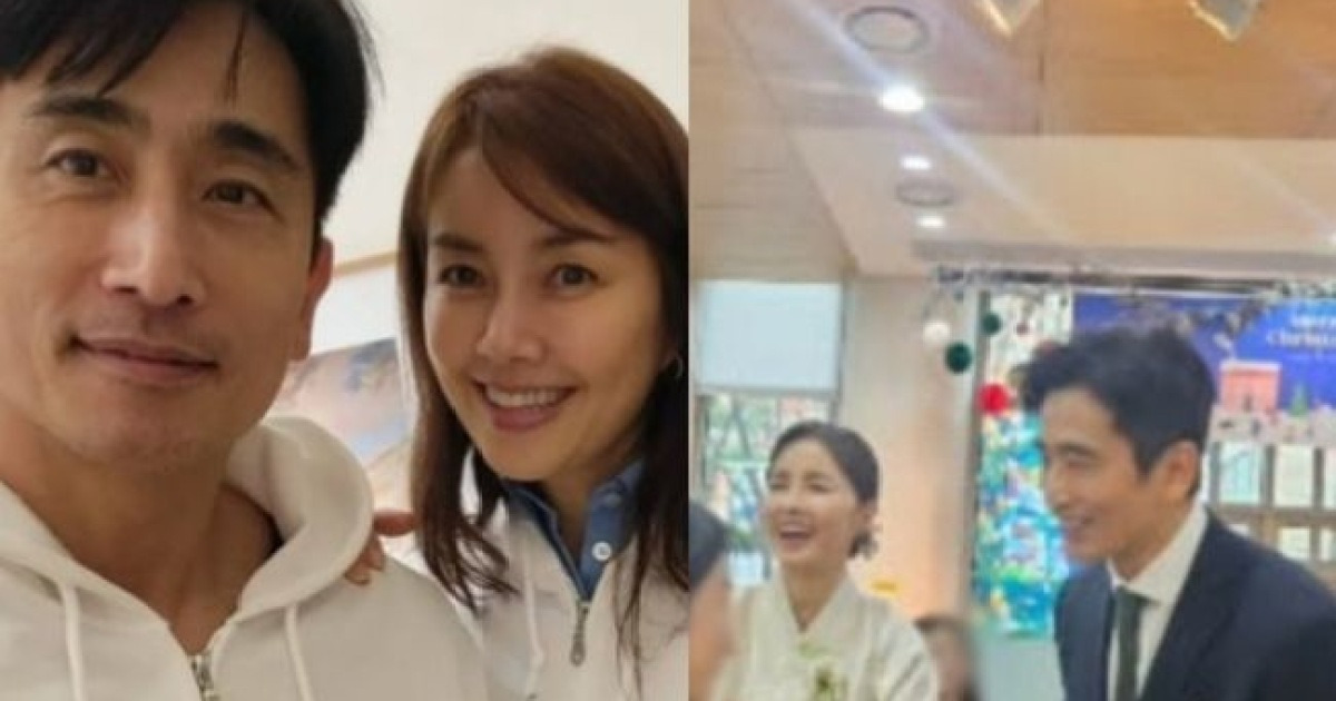 차인표♥신애라, 子 차정민 결혼식서 손님 맞이..한복 입고 환한 미소