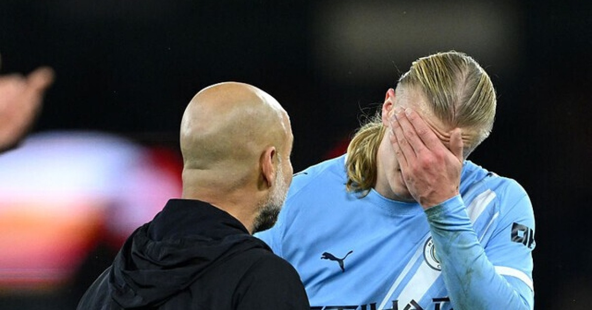 이겼는데도 30초 동안 붙들고 따진 과르디올라 감독, '슈팅 1개' 홀란에게 격한 피드백