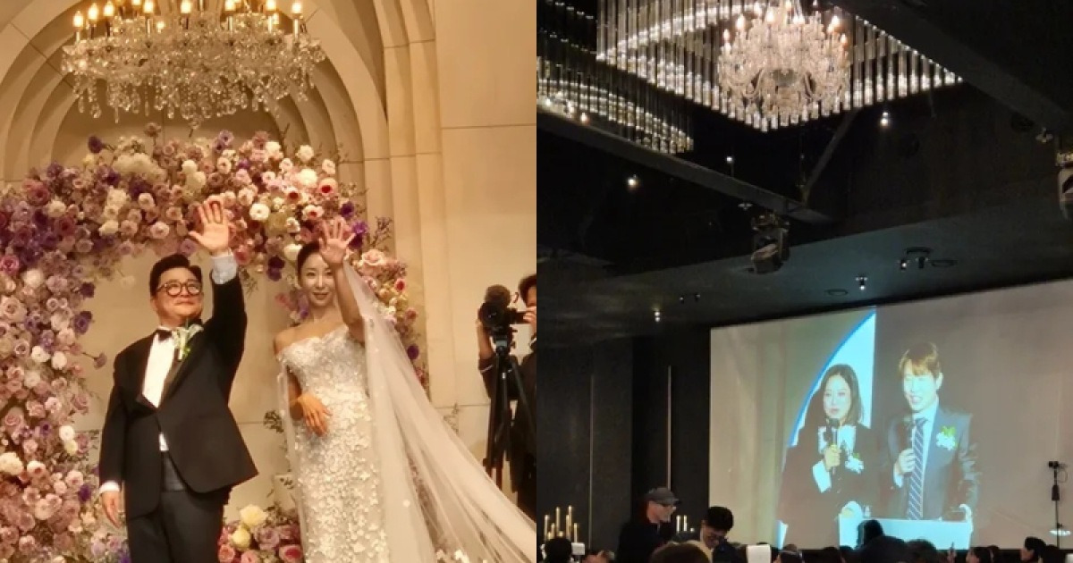 윤정수·원진서, 결혼식 공개…강호동→유재석 총출동