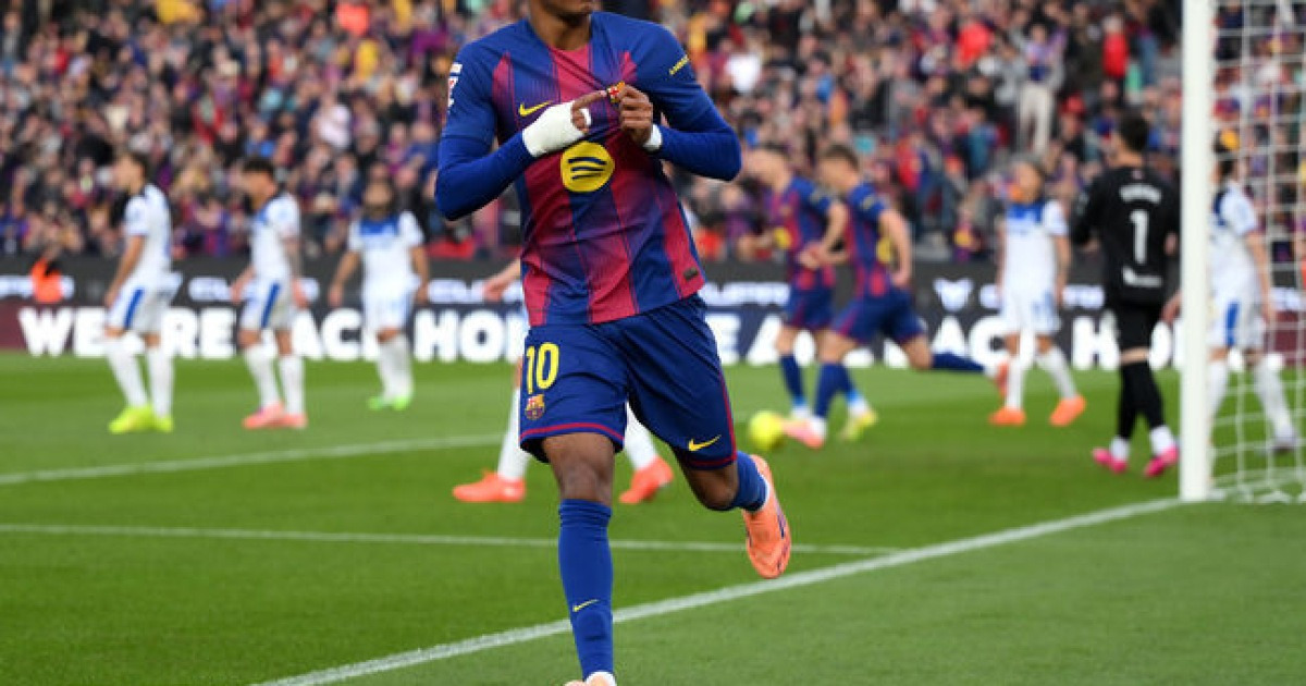 '올모 멀티골' 바르셀로나, 알바레스에 3-1 역전승...야말 1골 하피냐 1AS로 레알 제치고 선두 등극