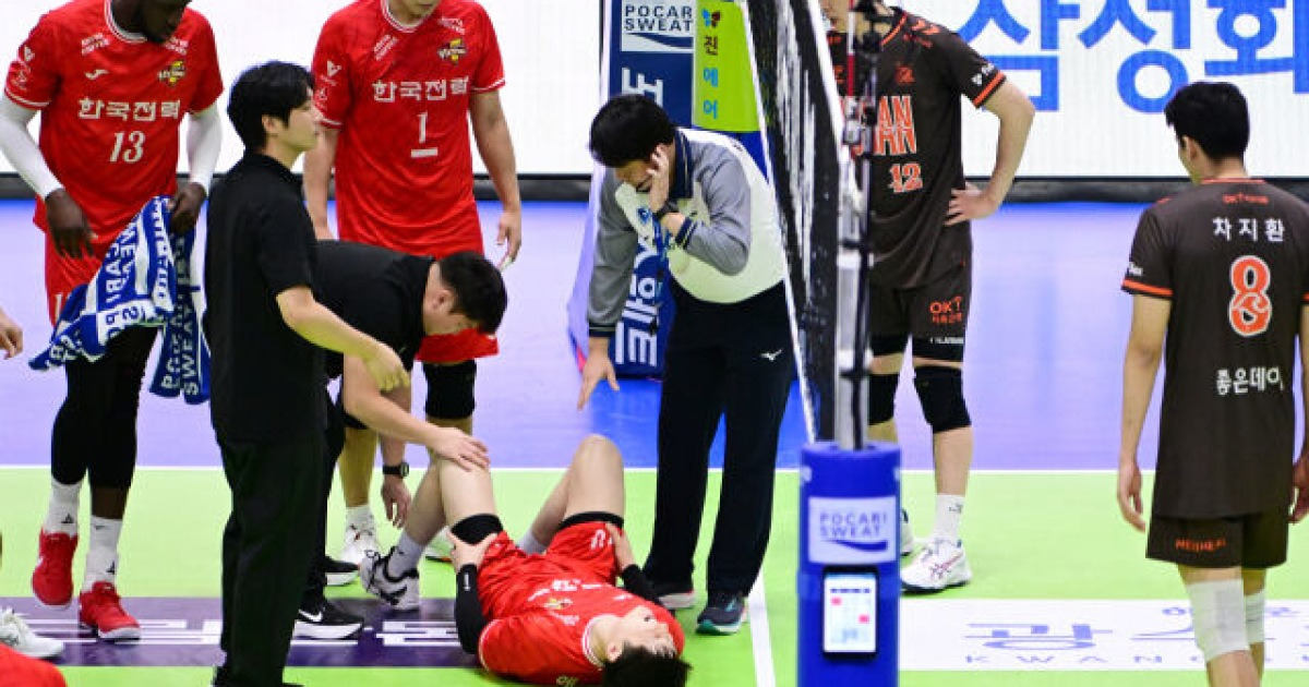 '승승승패승승' 한국전력 대형 악재 닥치나…쓰러진 몽골 청년 괜찮나 "4~6주 안 될 것 같다, 내일 병원 간다" [MD수원]
