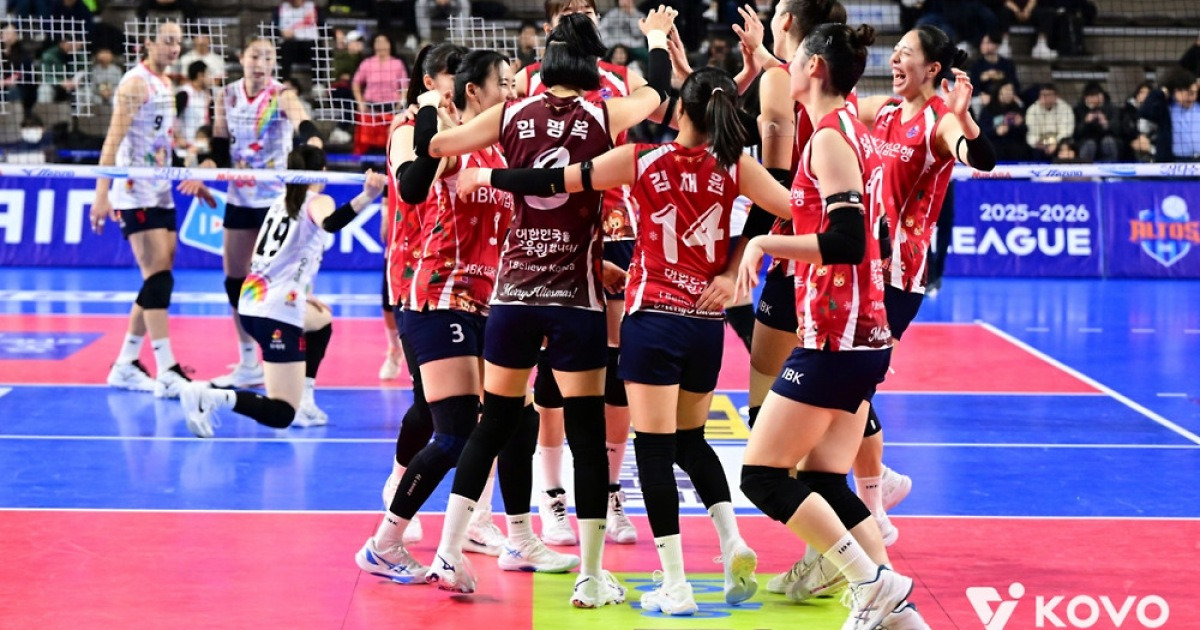 프로배구 역대 최다 '13연속 득점' 진기록... IBK기업은행, 정관장 3-0 완파 '3연승 질주'