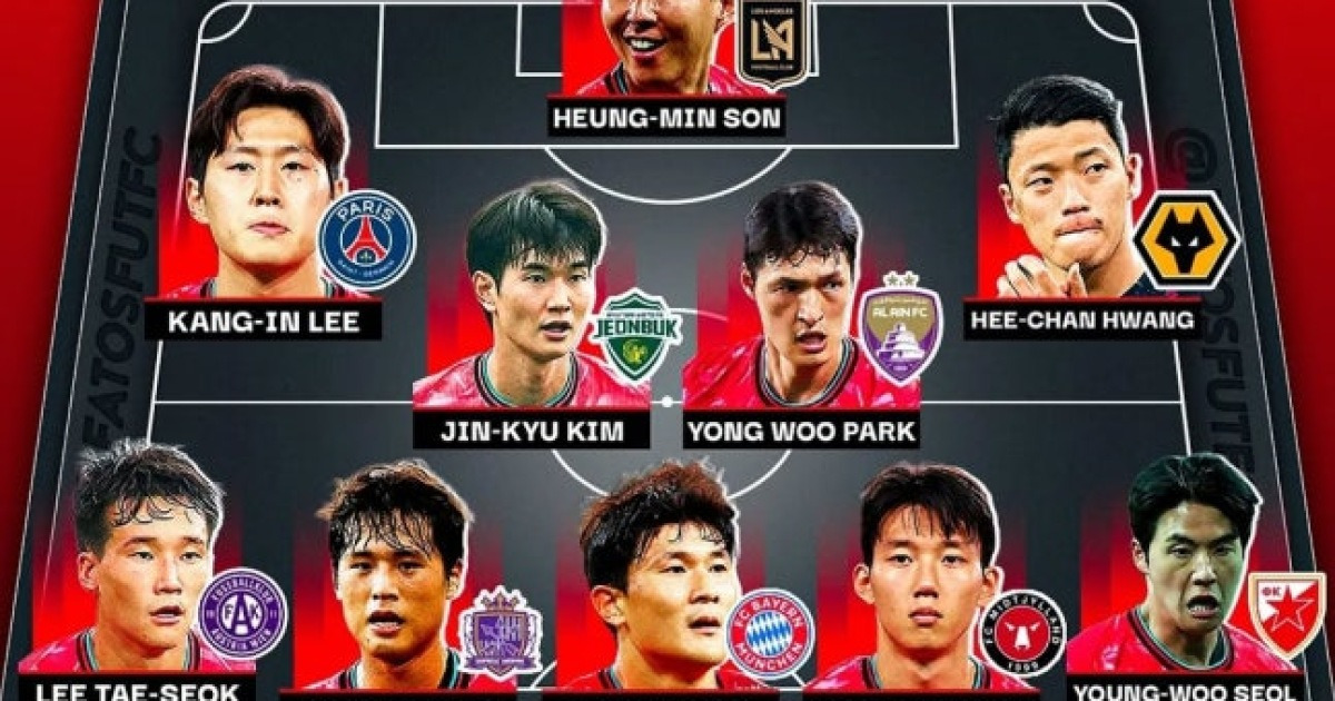 홍명보호, 박용우가 월드컵 주전 MF? '손흥민 원톱+백3' 쓴다?…해외 매체가 오판한 '韓 베스트11' 대공개