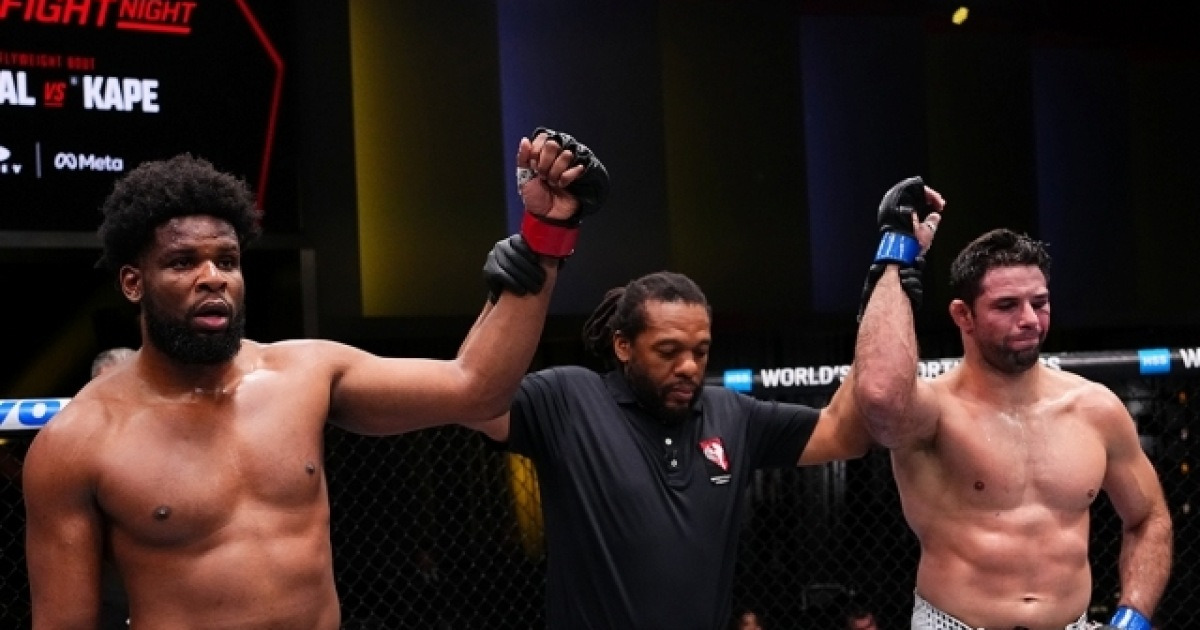 ‘쎄다’ 정다운에게 박살 난 은제추쿠, 로우 블로에 ‘아이 포크’ 감점에도 ‘주짓수 전설’ 부셰샤와 무승부 [UFC]