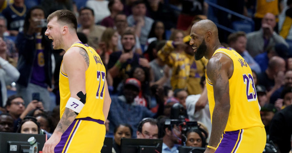 NBA 레이커스, 뉴올리언스 꺾고 3연승…르브론·돈치치 60점 합작