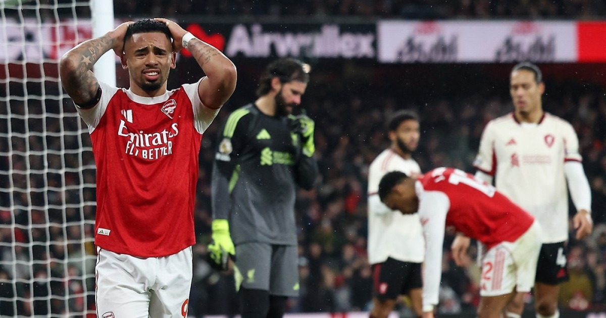 EPL 선두 아스널, 리버풀과 0-0 비겨…2위권과 '6점' 격차 유지