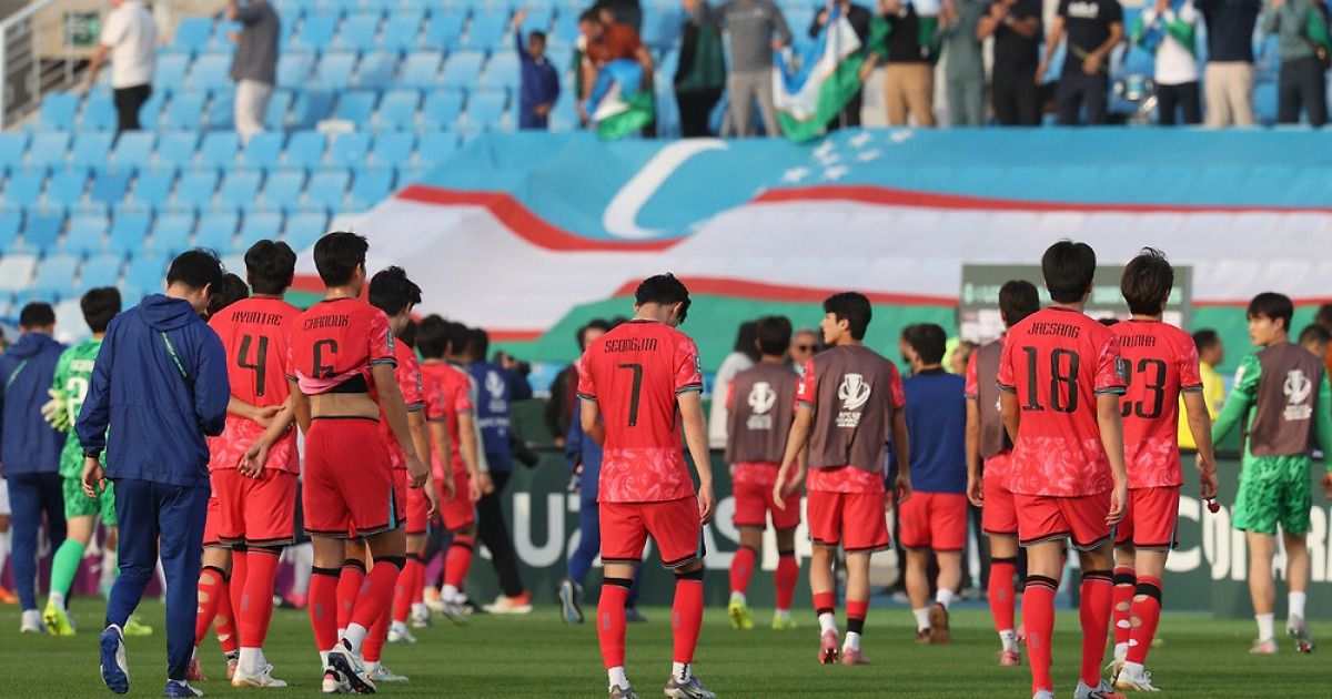 두 살 어린 우즈벡에 밀린 기싸움·기량, 또 반복된 초반 실점…8강 앞둔 이민성호 비상