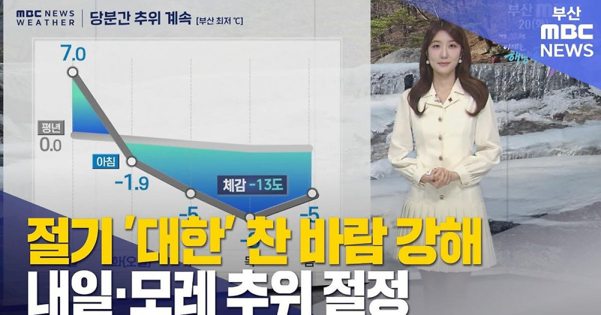 절기 ′대한′ 찬 바람 강해… 내일·모레 추위 절정