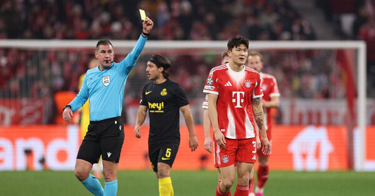 김민재, 챔스 경기서 경고누적 퇴장… 뮌헨은 16강 조기확정