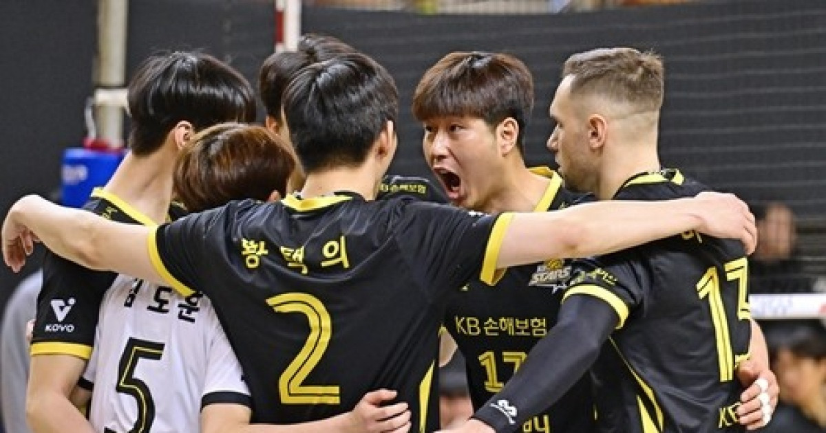 KB손해보험, OK저축은행에 3-2 진땀승...하현용 감독대행 홈 첫 승